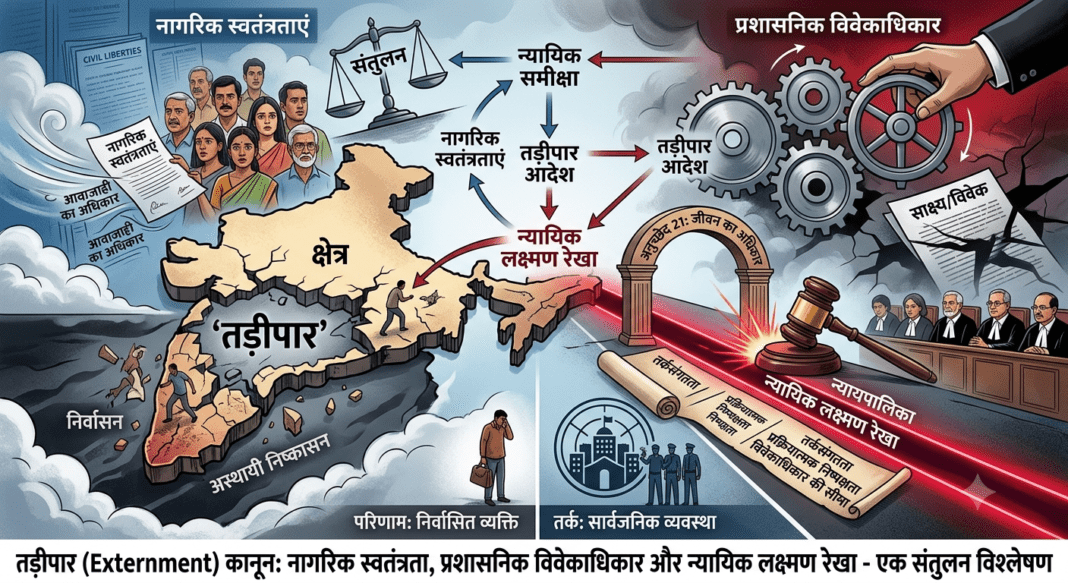 तड़ीपार (Externment) कानून: नागरिक स्वतंत्रता, प्रशासनिक विवेकाधिकार और न्यायिक लक्ष्मण रेखा
